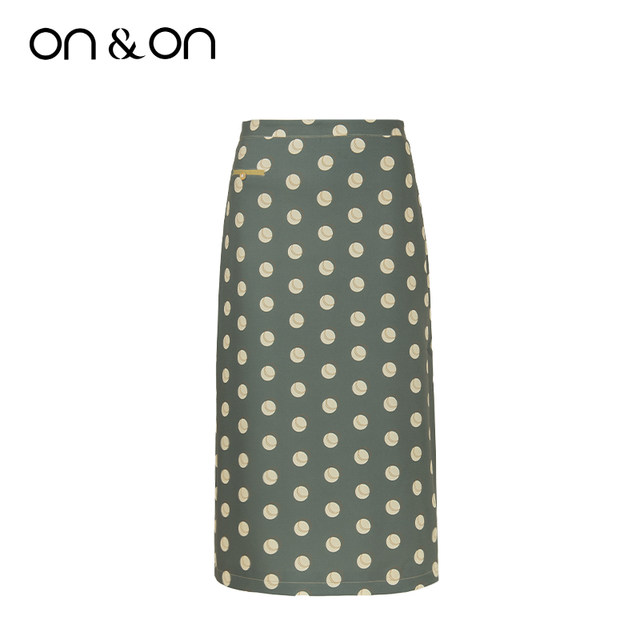 An Naian high waist fashionable polka dot print straight skirt