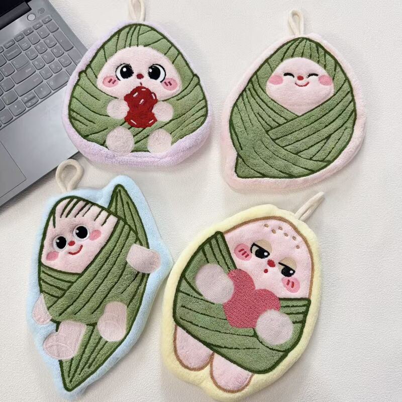 Dragon Boat Festival Cartoon Hanging Hand Towel, Thickened and Absorbent, Cartoon Children's Handkerchief, Creative Holiday Gift for Home Use Dragon Boat Festival Cartoon Hanging Hand Towel, Thickened and Absorbent, Cartoon Children's Handkerchief, Creative Holiday Gift for Home Use