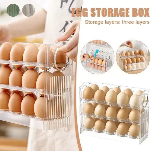 Auto Flip Flip Egg Organizer 3-уровневое яйцо для хранения яиц