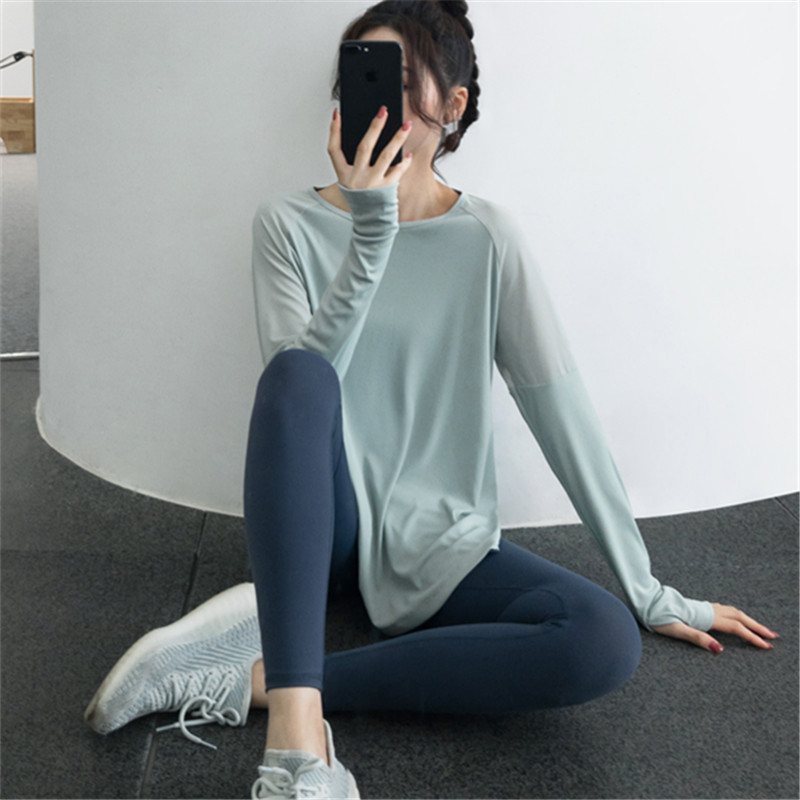 Iuiu Yogo Yoga Wear Women's Spring and Summer Long-Sleeved Sports Tops Loose Quick-Drying Running Training Fitness T-Shirt