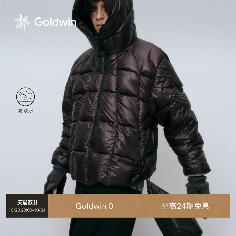【Goldwin0】New Autumn and Winter Lightweight Water-Repellent Goose down Jacket with Hood, Warm Coat, Unisex Style