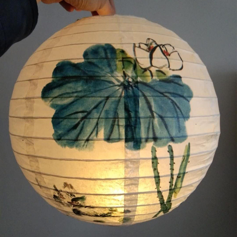 Китайский фонарик 1pc printed flower round paper lantern wedding birthday part
