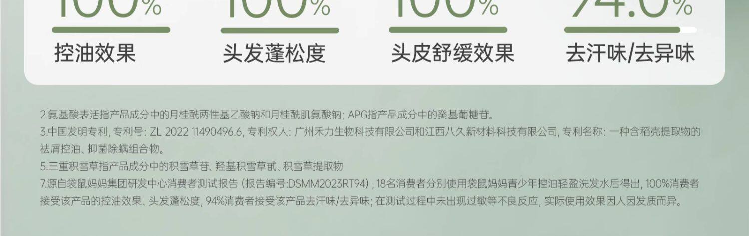 【中國直郵】 袋鼠媽媽 青少年去屑洗髮精 兒童女孩專用控油蓬鬆止癢大男童洗髮露 380ml/瓶