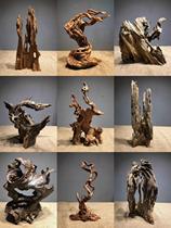 Weathered dead log tree root carving Zen home living room wine cabinet desktop entrance hall modern new Chinese style decoration ornaments