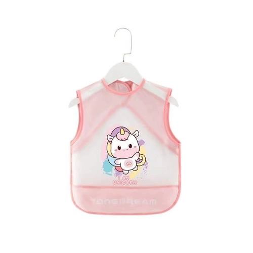 Детский водонепроницаемый легкий и тонкий нагрудник для еды, фартук, с карманом, анти-грязь, короткий рукав