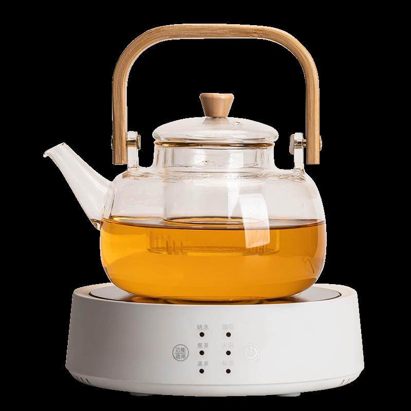 Electric Ceramic Stove Tea Maker Set for Home Use, Small Tea Kettle for Office, Glass Water Boiling Teapot, Steaming Tea Maker