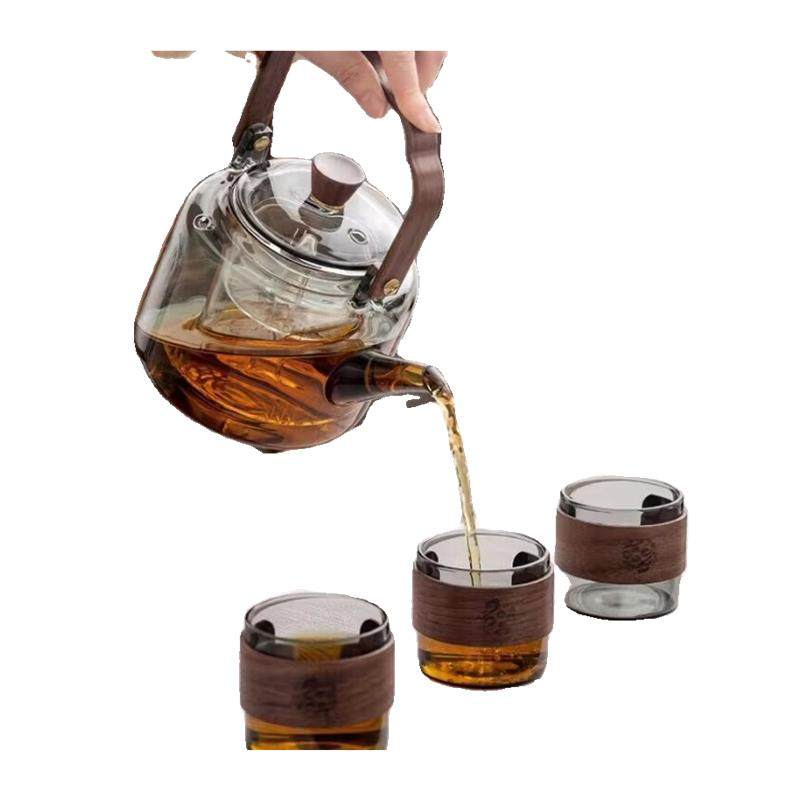 Thickened High-Temperature Resistant Glass Teapot for Boiling Water, Large Capacity Electric Ceramic Stove Teapot, Handle Teapot, Steaming Teapot