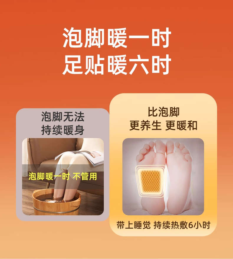 Mugwort Warm Foot Patch Self Heating Foot Warmer for Ankle and Sole 2 Pieces in use