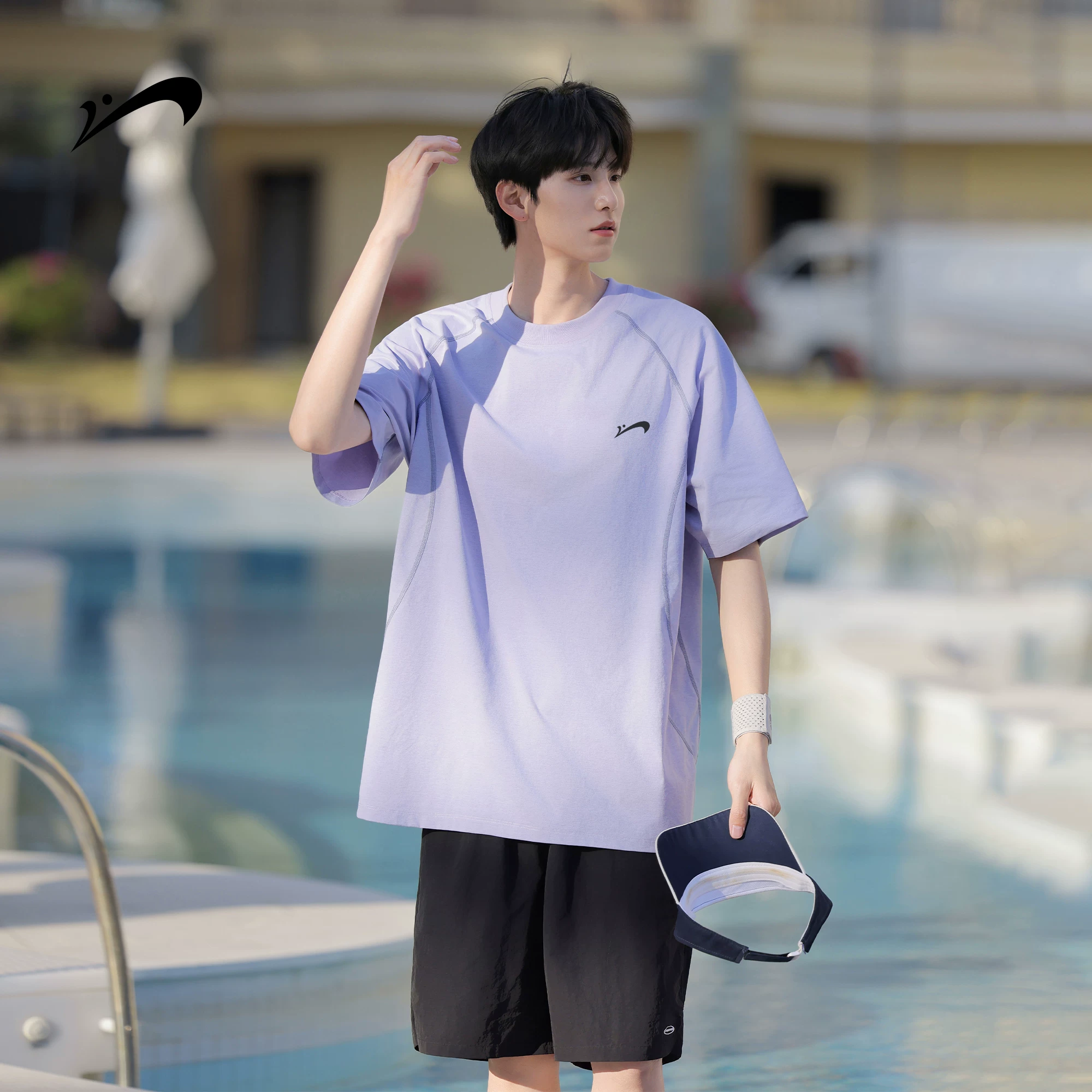 贵人鸟 Breathable summer silk sports quick dry short sleeve T-shirt for leisure, sun protection, oversize