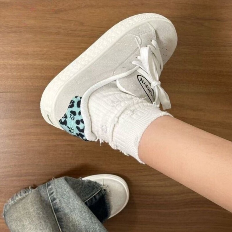 New Retro Gray-Blue Leopard Print Loafers for Women ins Niche Big-Toe Sneakers American High Street Versatile Casual Shoes New Retro Gray-Blue Leopard Print Loafers for Women ins Niche Big-Toe Sneakers American High Street Versatile Casual Shoes