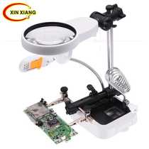 Circuit board welding mobile phone electronic instrument chip repair 6 LED lights auxiliary clip magnifying glass e-commerce