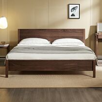 South American walnut 1 8m solid wood bed modern simple double master bedroom bed 1 5m log style home bedroom bed