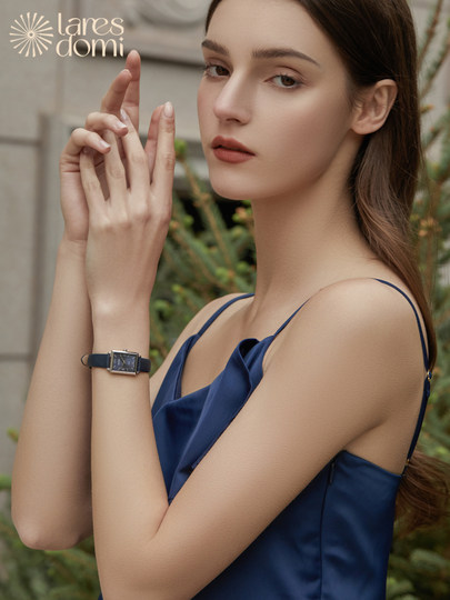 Женские часы Laresdomi La Rui Du Mi, швейцарский механизм, синие часы с эффектом лунного света, повседневный стиль, подарок на Новый год