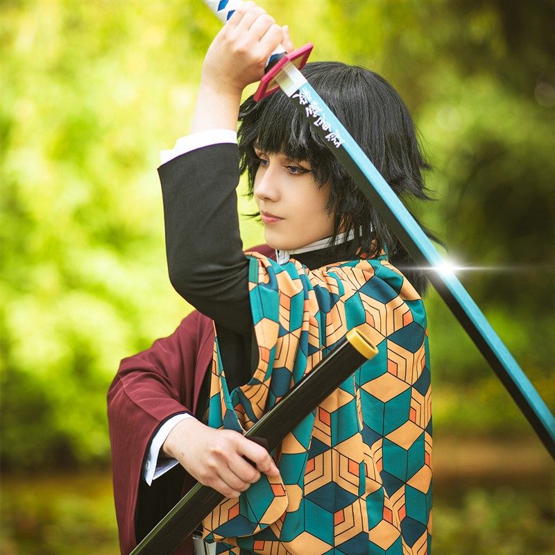 鬼灭之刃cos富冈义勇刺绣C服!义勇天下第一!!_Cosplay男装_淘宝游戏网