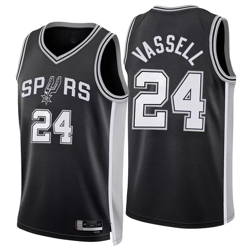 Футболка баскетбольная Spurs 25-26 Джерси №1 Венбан Яма 4 Фокс 3 Келден Вассел Униформа фан-издание штаны