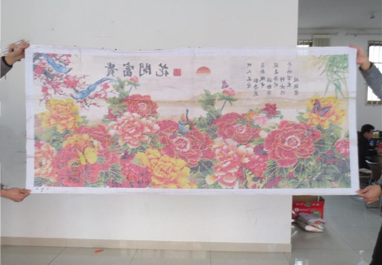 Cross stitch handmade xong nở hoa đang nở hoa hoa mẫu đơn sắc nét hai mét tranh phòng khách mới - Công cụ & phụ kiện Cross-stitch tranh thêu chữ thập mẹ quan âm