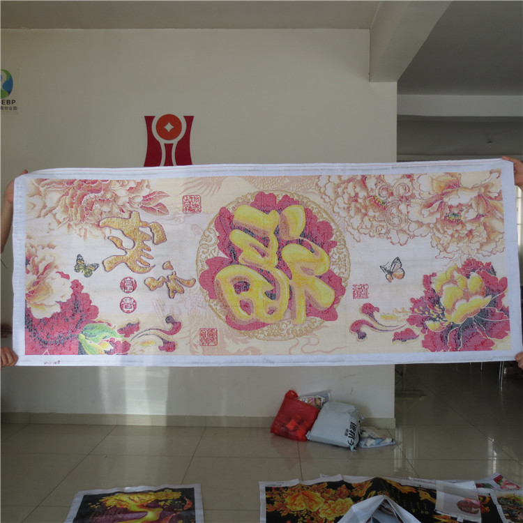 Handmade cross-stitch và kết thúc sự giàu có của gia đình Jinfu từ phước lành Gia đình Harmony Peony phượng thêu - Công cụ & phụ kiện Cross-stitch tranh thêu phong cảnh