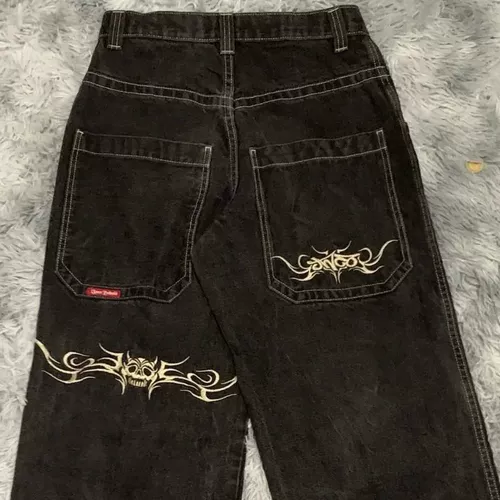 Jnco jeans y2k хип -хоп ретро -график графики вышифрованные мешковатые джинсы
