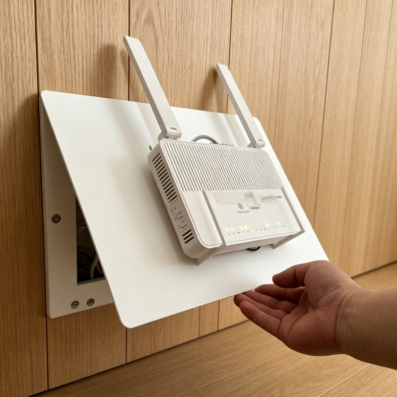 No-Drill Ultra-Thin Meter Box Decorative Painting Router Shelf Two-In-One External Weak Current Box Cover and Storage