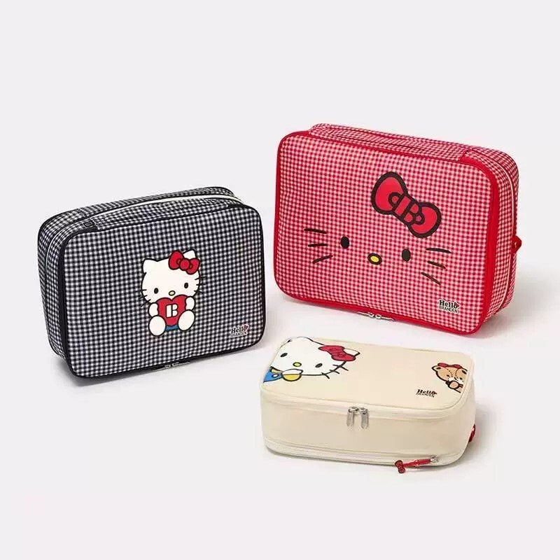Japanese-Style Cartoon Kitty Travel Storage Bag, Cute Clothing Storage Expansion Compression Bag, Portable Luggage Organizer Bag