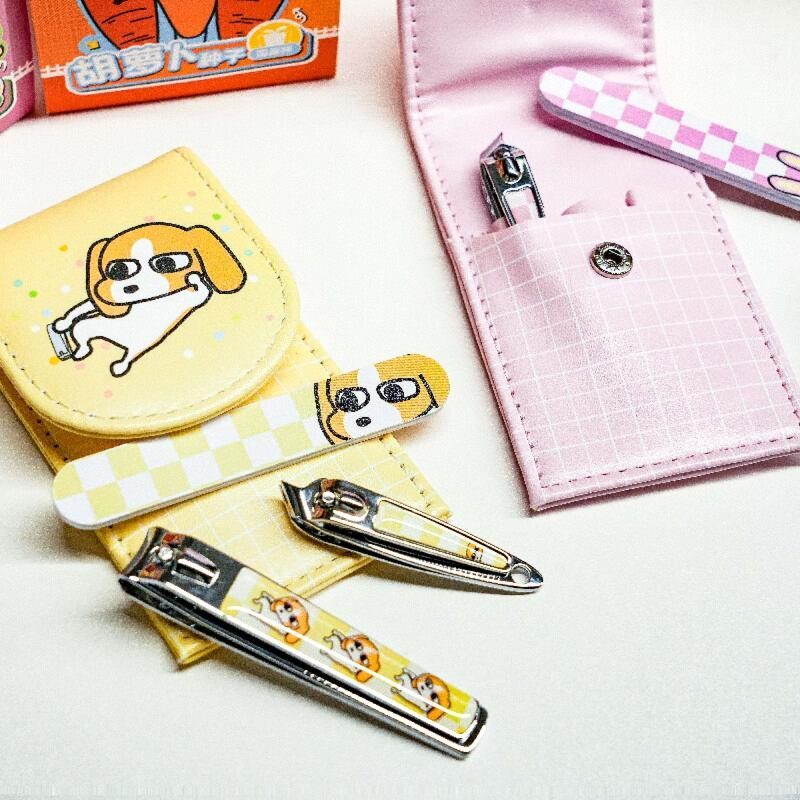 Kkv Siam Lip Series Portable Nail Clipper Set Cartoon Cute Manicure Nail File Tool Kit