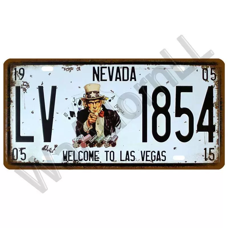 Виниловая номерная табличка в стиле Route 66 Vintage Poser Car Number Plaque Plaque Post