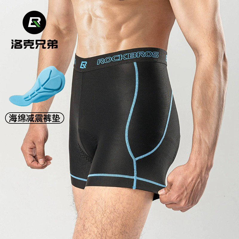 Rock Brothers Cycling Underwear Bicycle Shorts Men's Road Bike Mountain Bike Sponge Pad Underwear Shock-Absorbing Breathable Rock Brothers Cycling Underwear Bicycle Shorts Men's Road Bike Mountain Bike Sponge Pad Underwear Shock-Absorbing Breathable