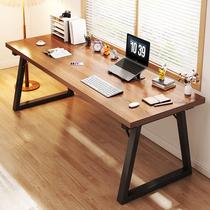 Solid wood computer desk desktop office desk simple modern home writing desk light luxury double loft long table