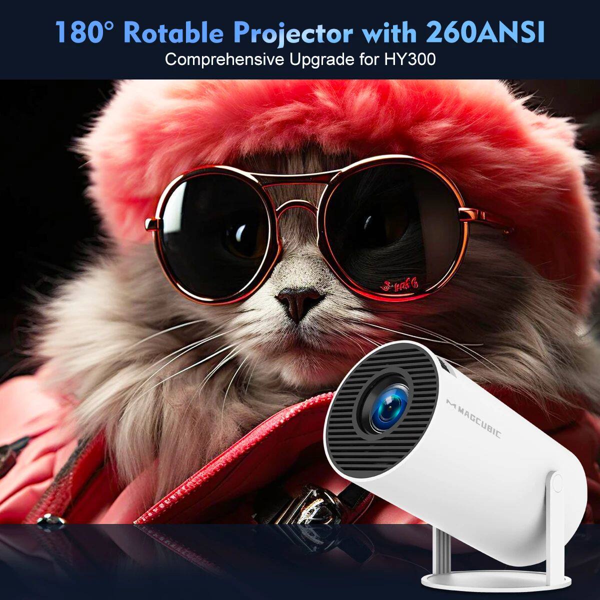 лампа magcubic hy300 pro 4k android投影机 支援双频wifi6 智能操控家庭影院