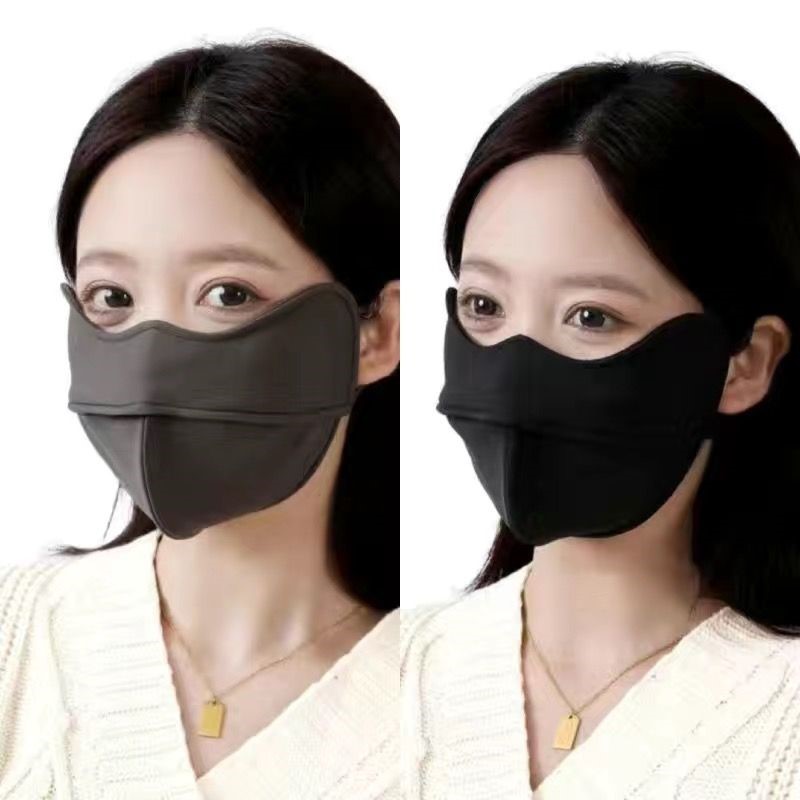 5D solid fish bone mask female winter thickened breathable protective eyewear corner warm bike windproof anti-chill cute mask tide-Taobao