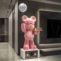 2025 New Violent Bear Starry Sky Lamp Ornament, Large Floor-Standing Doll for Living Room Next to Tv Cabinet, High-End Decoration
