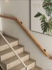 Simple Industrial Style Solid Wood Stair Handrail, Trendy Villa Indoor Wall-Mounted Non-Slip Toddler Stair Luxury Wooden Handrail