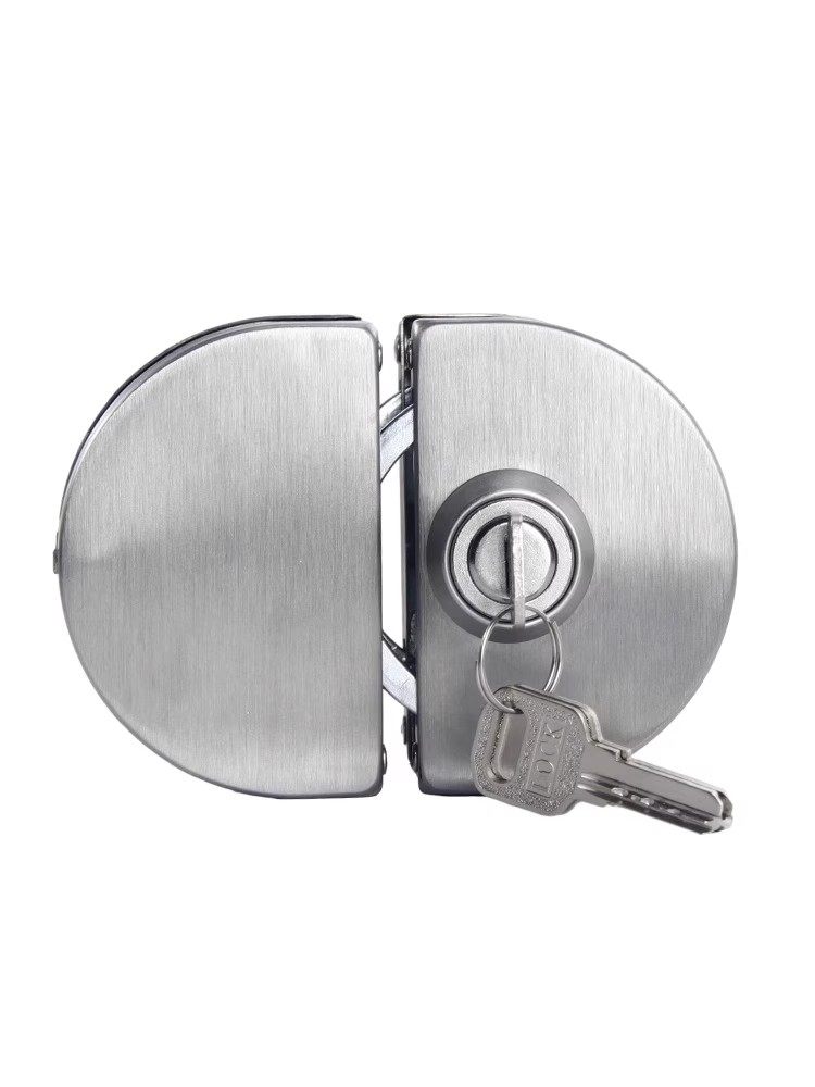 Shop Framed Glass Door Lock with Internal and External Opening Linkage, Stainless Steel Double-Opening Aluminum Alloy Sliding Door Lock, Wooden Door Lock
