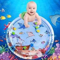 Infants and toddlers over 3 months old pat the water mat to guide them in learning to crawl and coax the baby into a water-filled thickened and inflatable childrens toy