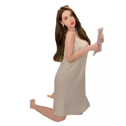 Цветная пижама, тонкая шелковая сексуальная юбка без рукавов, эффект подтяжки