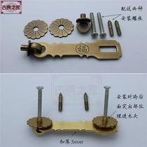 Chinese style pure copper lock antique wooden door hasp thickened door buckle padlock door bolt door lock full copper door nose retro lock