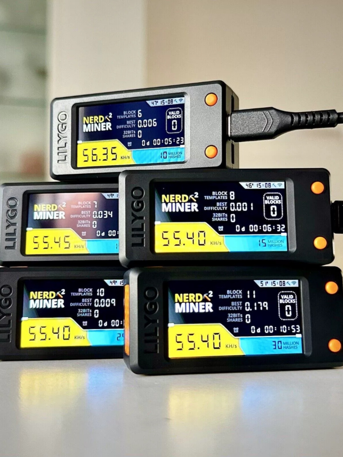 Nerd Miner V2 T Display S3 Bitcoin Solo Lottery Miner 56K/S