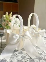 Flower girl scattering flowers blue wedding portable basket petals wedding bridesmaid props wedding props children dancing sprinkle sugar basket