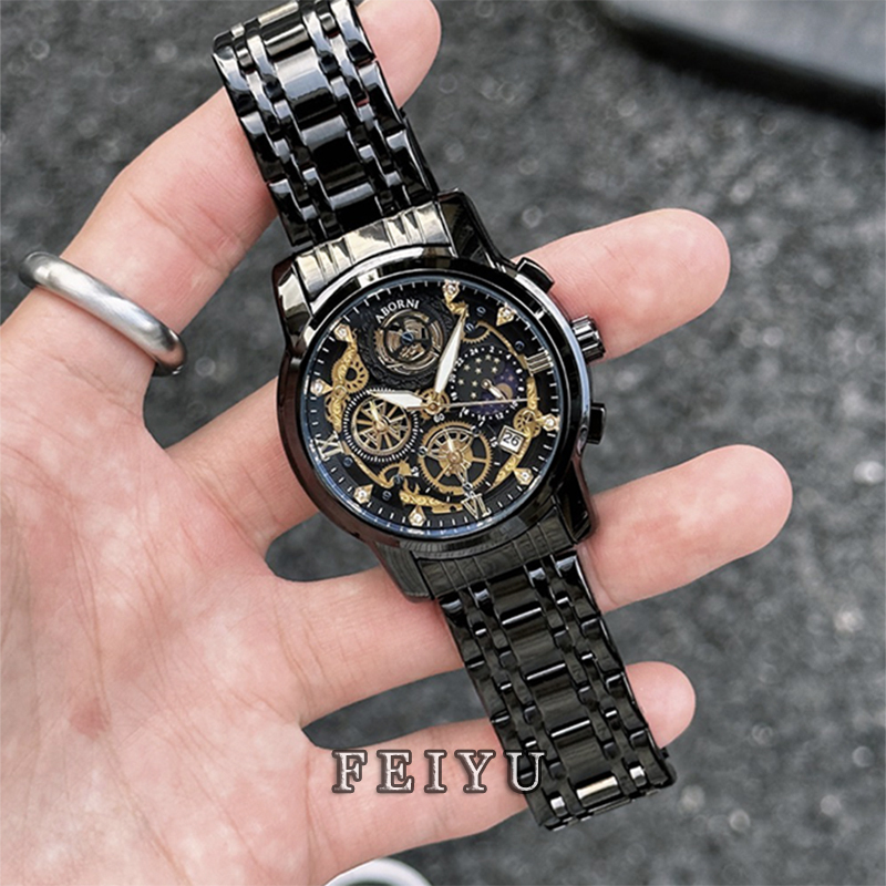 Day and Night Roulette Black Warrior Watch Men's High-End Mechanical Style Men's Watch Brand-Name Authentic 2026 New Model
