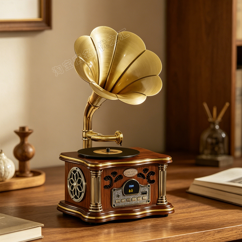 Retro Mini Phonograph, Rechargeable Bluetooth Speaker, Antique-Style Living Room Decoration, Housewarming Gift, Birthday Gift