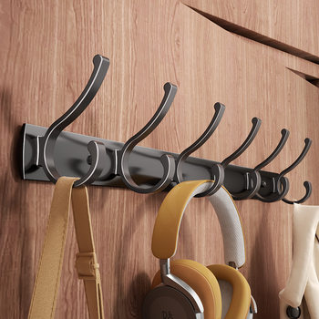 Space aluminum thickened hook storage coat hook on wall