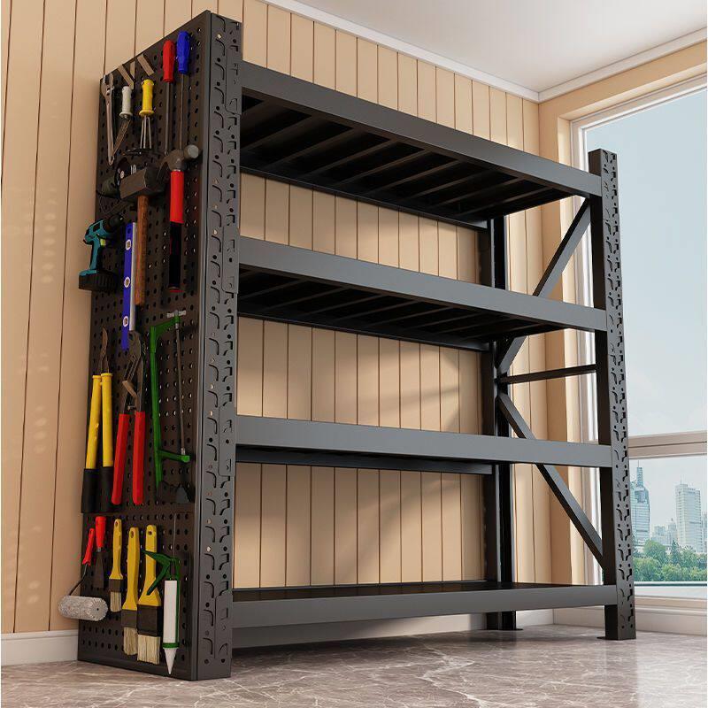 Black perforated board shelf warehouse storage storage rack home balcony storage room moisture-proof storage rack