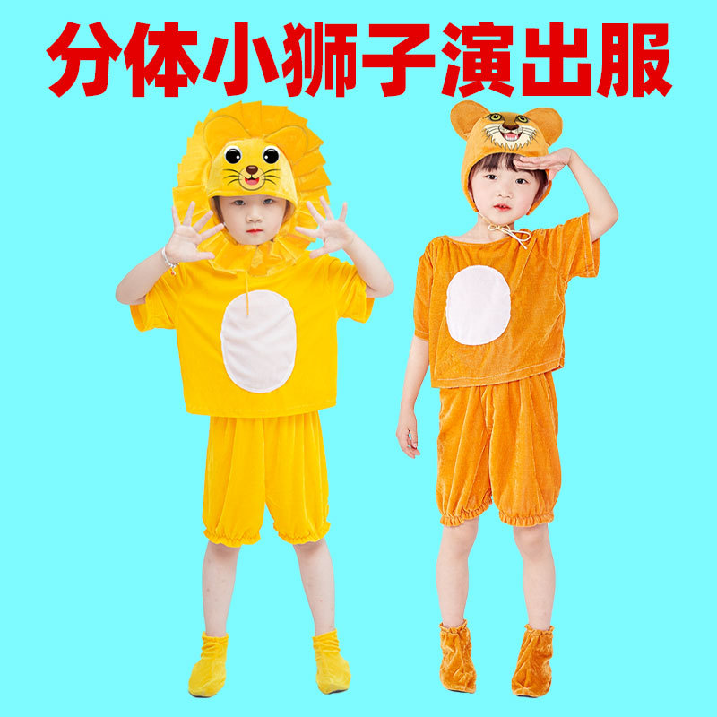 Little Lion Costume Children's Lion Performance Costume Animal Stage Drama Dress-Up Costume Space Little Lion Outfit