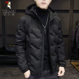 Мужской пуховик с пухом, удерживающая тепло мужская куртка с капюшоном, 2024 года