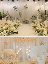 Wedding Arrangement Background Wall Yarn Mantle Wedding Celebration Background Beating the Mantle Stage Curtain mantle manufacturer