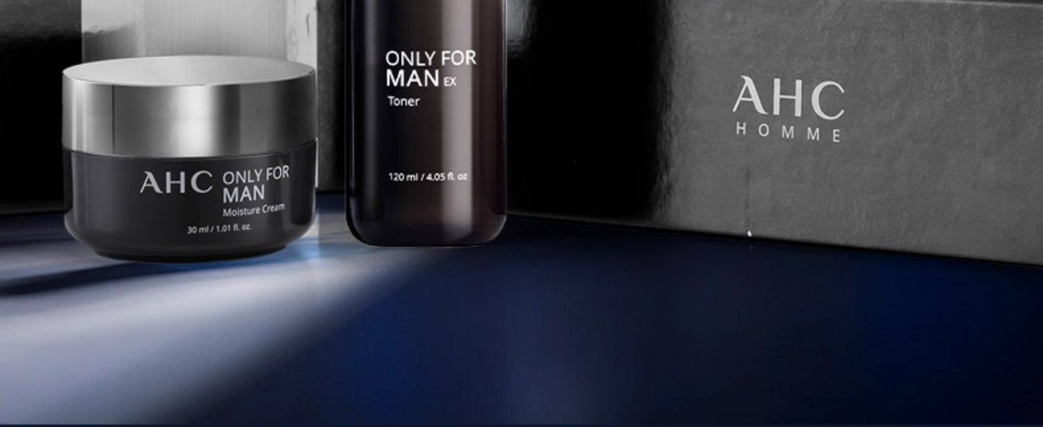 【中國直郵】 韓國 AHC 男士水乳洗面乳護膚套裝 保濕舒緩清爽補水 深層清潔控油 水120ml+乳120ml+潔面140ml+乳霜30ml 四件套