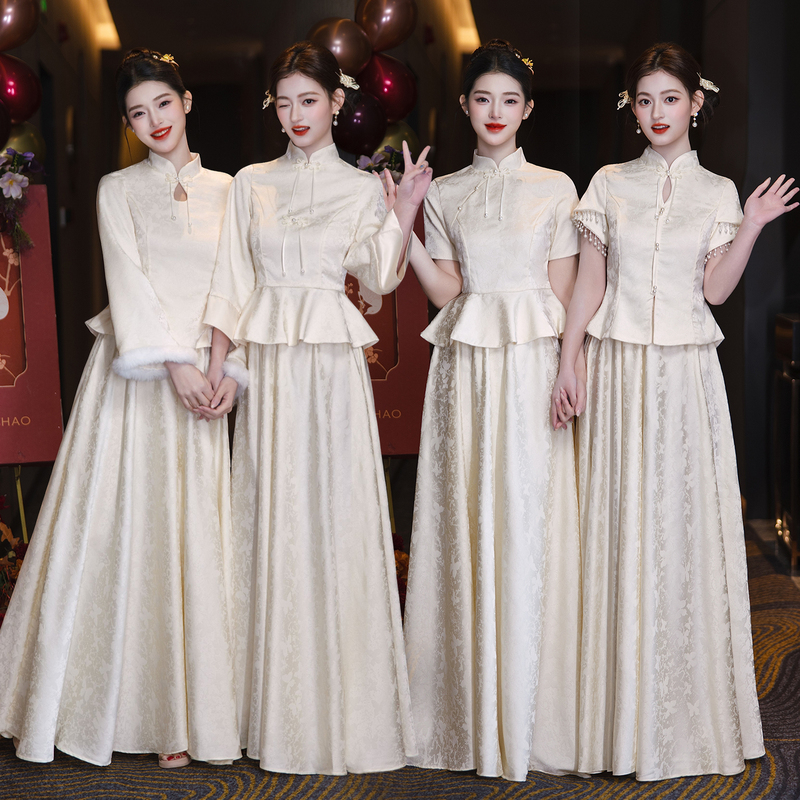 New Chinese-Style Bridesmaid Dresses 2026 New Sister Group Formal Dresses for Women, High-End Chinese Style Slimming Bridesmaid Dresses, Plus Size New Chinese-Style Bridesmaid Dresses 2026 New Sister Group Formal Dresses for Women, High-End Chinese Style Slimming Bridesmaid Dresses, Plus Size