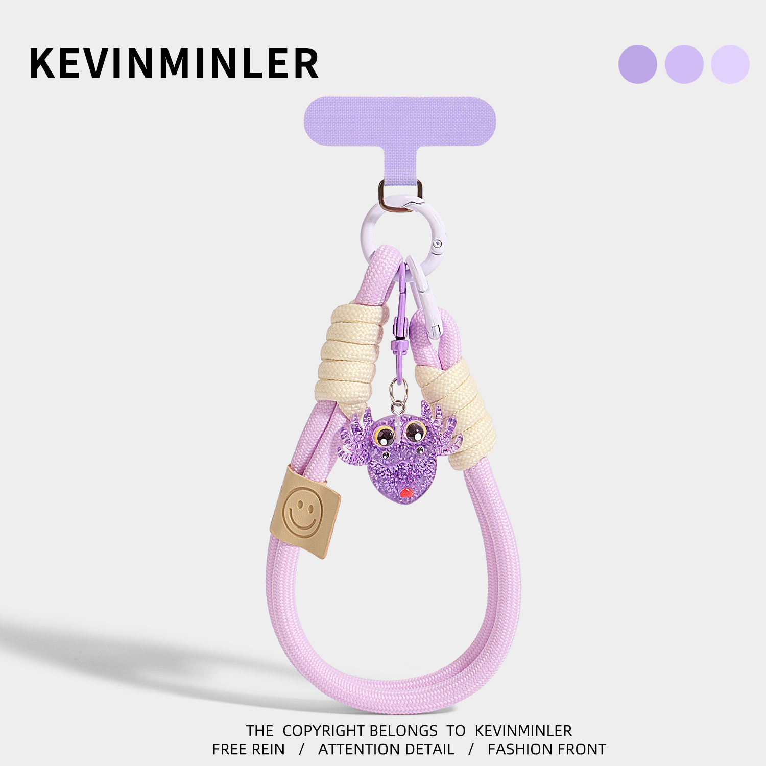 KEVINMINLER Original Purple Spider Phone Strap Bag Charm Keychain Car Ornament Halloween Gift