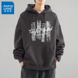Jeanswest American Hooded Sweatshirt Men's Autumn 2025 New arrival Loose Casual Outwear Men pullover Tops X