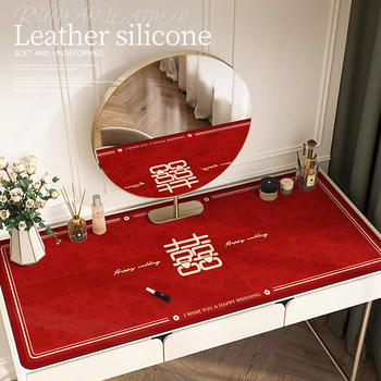 Table mat dressing table leather festive arrangement decorated with happy words